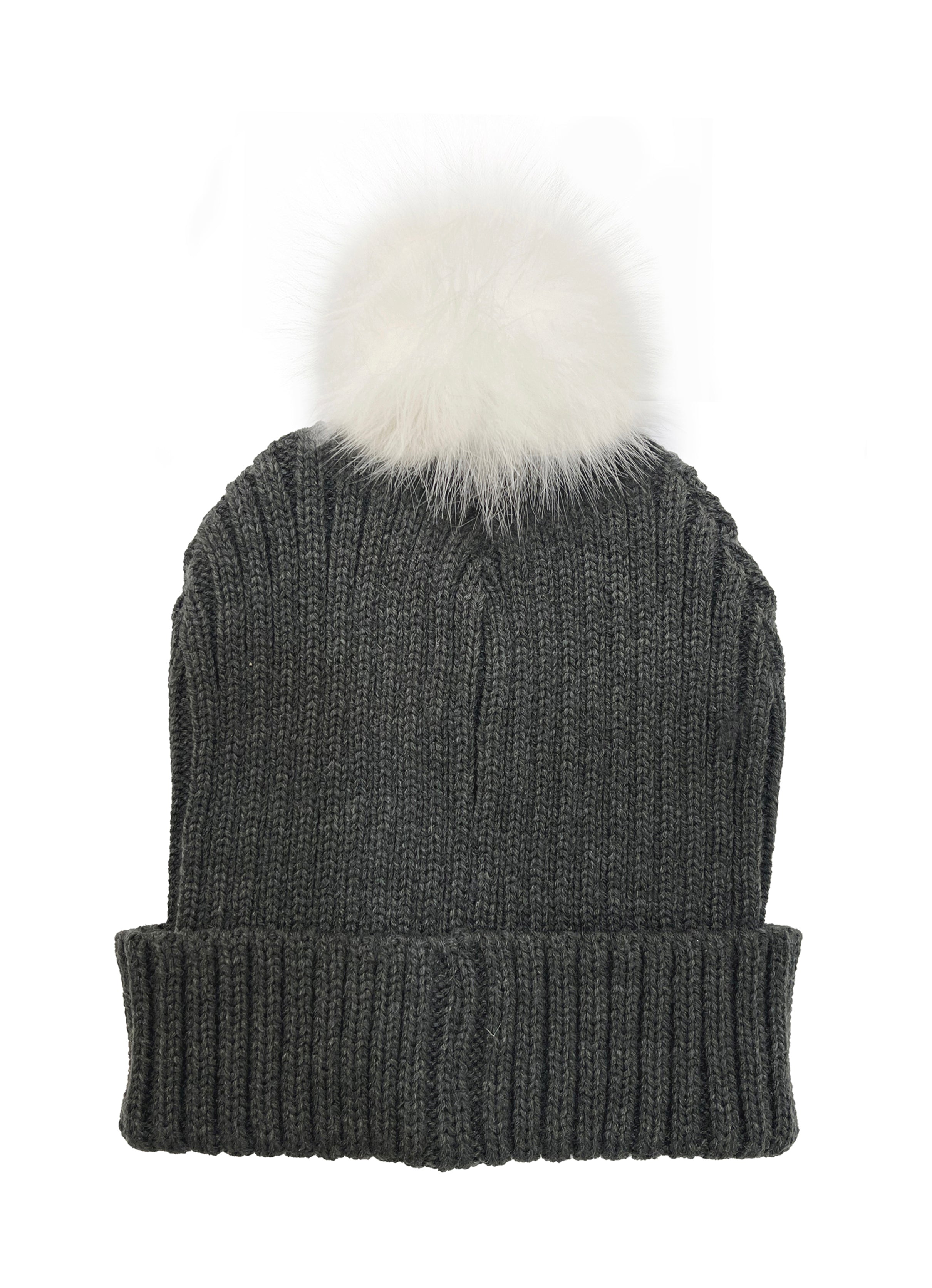 The Pom Hat - Charcoal/White