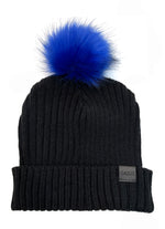 Load image into Gallery viewer, The Pom Hat - Black/Royal Blue
