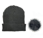 Load image into Gallery viewer, The Pom Hat - Charcoal/Charcoal
