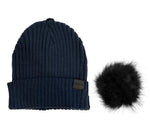 Load image into Gallery viewer, The Pom Hat - Navy/Black
