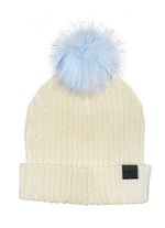 Load image into Gallery viewer, The Pom Hat - Ivory/Periwinkle
