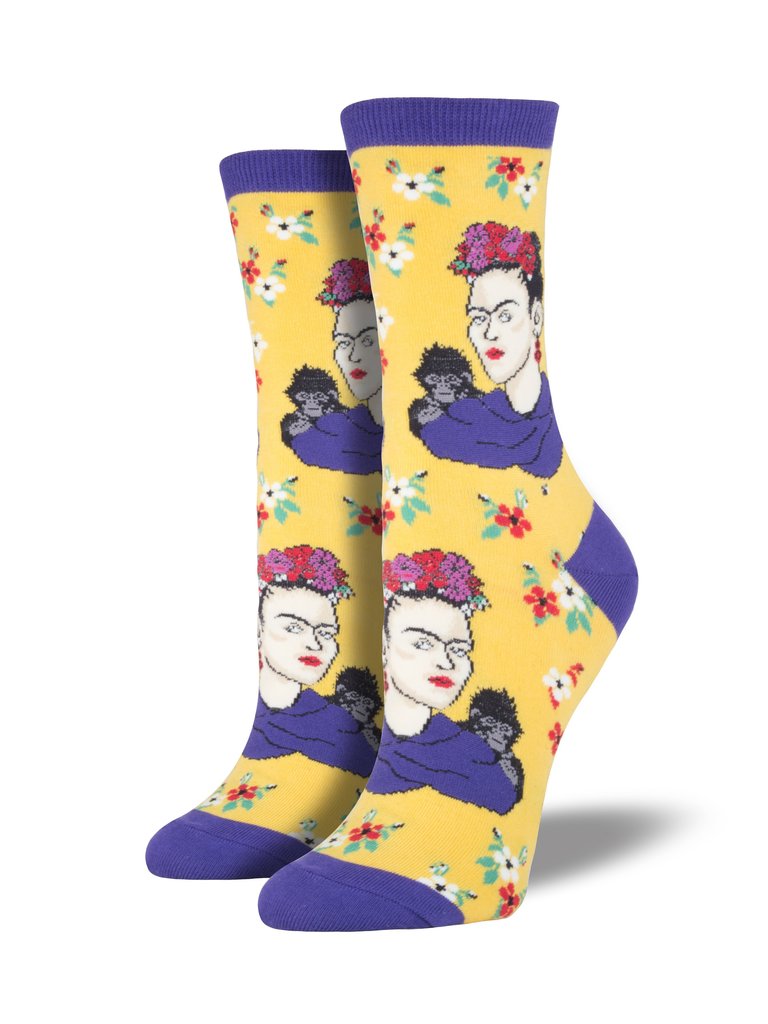 Socksmith Women's "Frida Kahlo Protrait" Crew Socks
