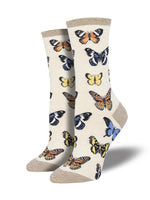 Load image into Gallery viewer, Socksmith Women&#39;s &quot;Majestic Butterflies&quot; Crew Socks
