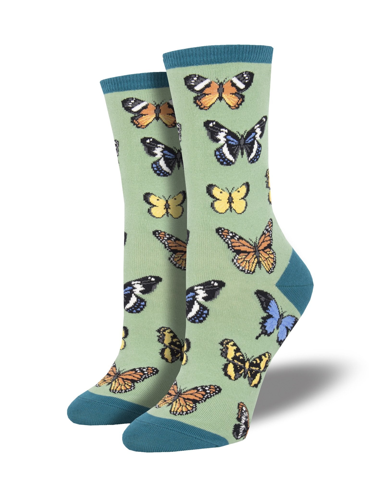 Socksmith Women's "Majestic Butterflies" Crew Socks